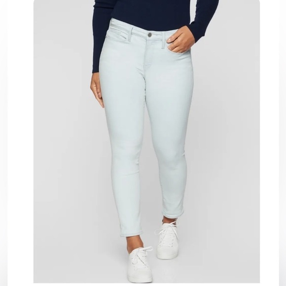 Athleta Jeans Sculptek Lt Blue Biscayne 0 24x26.5 Skinny Ankle Stretchy Comfy - Picture 1 of 16